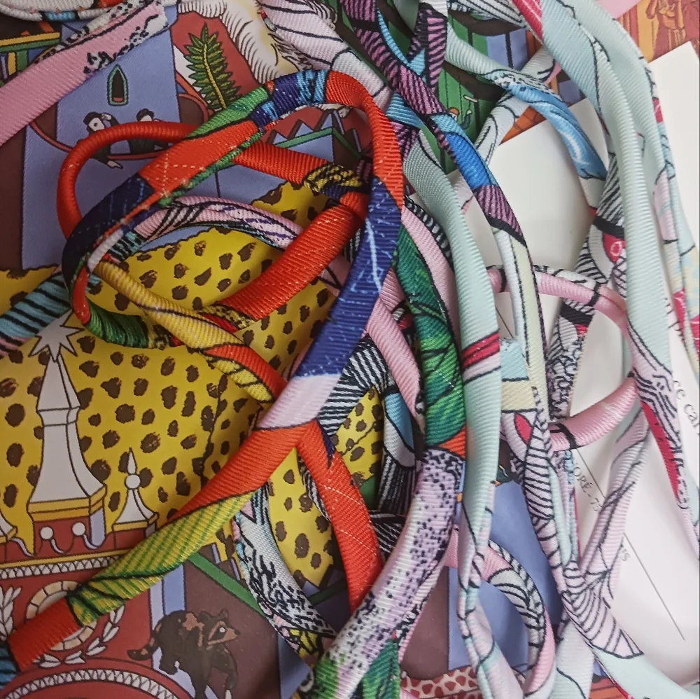 Hermès Colorful Twilly Spagetti Strings , Set Of 3 - Picture 5 of 8